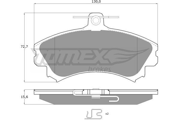 TOMEX BRAKES stabdžių trinkelių rinkinys, diskinis stabdys TX 11-52